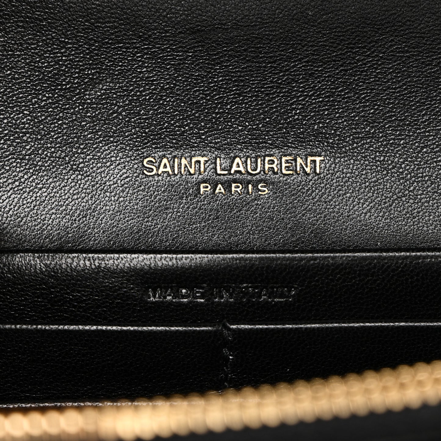 Lambskin Matelasse Chevron Monogram Sulpice Chain Wallet Black