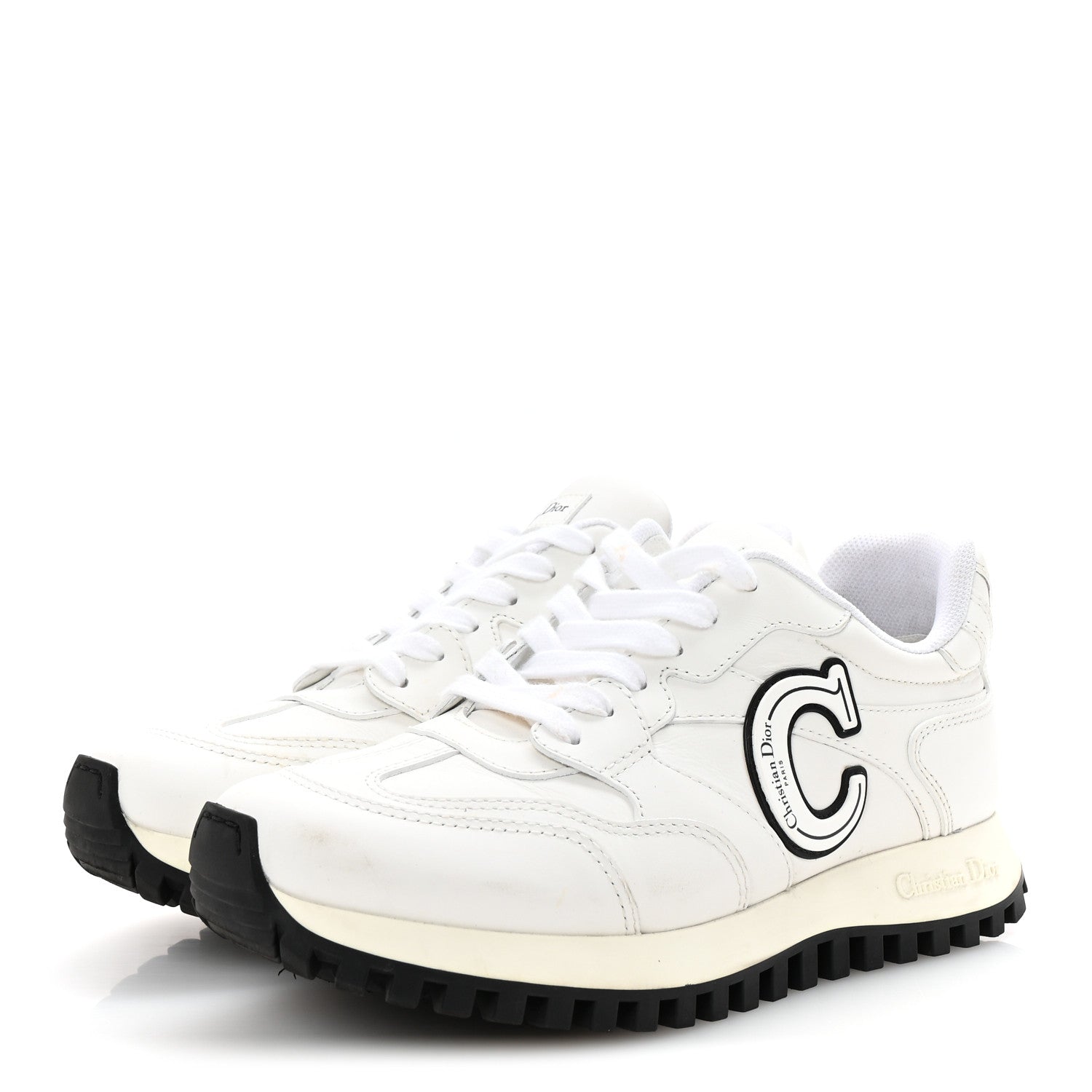 Christian Dior Calfskin C'est Dior Sneakers 37 White Black 4 of 9