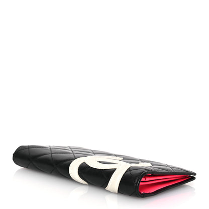 Chanel Calfskin Quilted Cambon Yen Wallet Black White 4 of 18