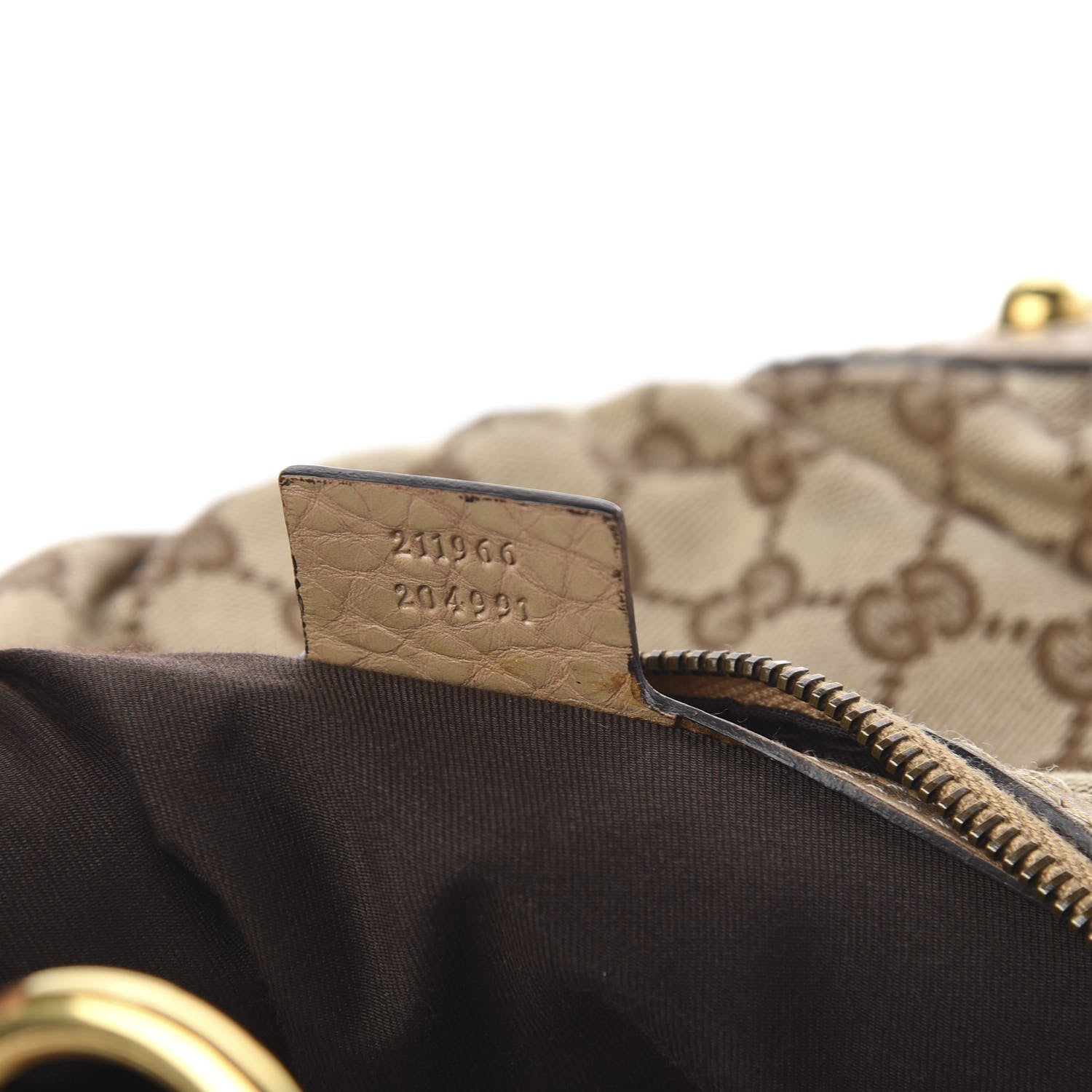 Gucci Monogram Medium Jockey Hobo Beige 8 of 14