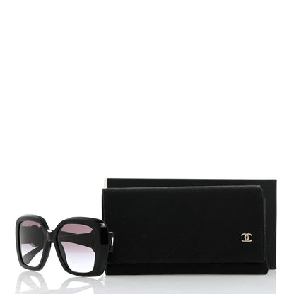 Chanel Acetate Enamel Heart Square Sunglasses 5518 Black 9 of 9