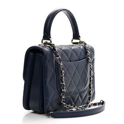 Chanel Lambskin Quilted Small Trendy CC Flap Dual Handle Bag Navy 3 of 9