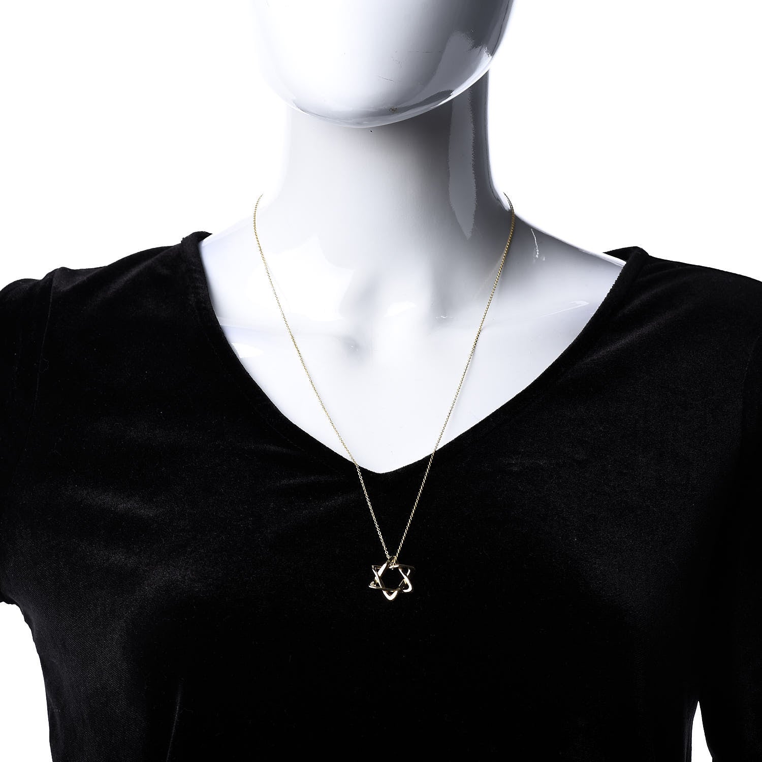Tiffany 18K Yellow Gold 12mm Elsa Peretti Star of David Pendant Necklace 2 of 7