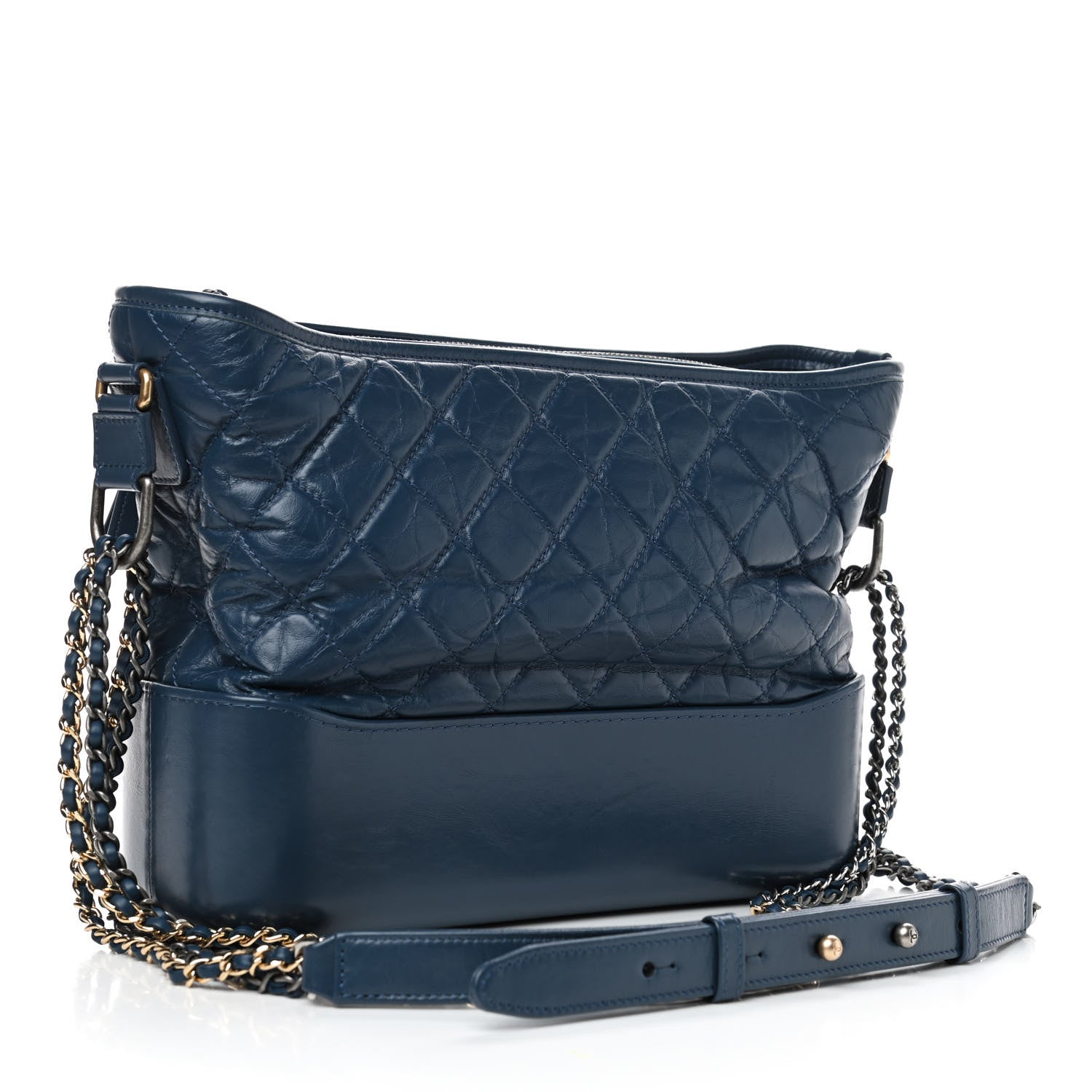 Chanel Aged Calfskin Quilted Medium Gabrielle Hobo Blue 2 of 5