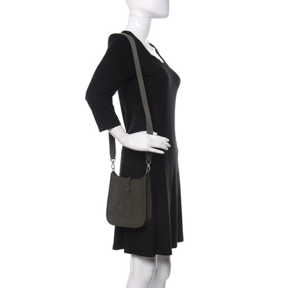 Hermes Taurillon Clemence Evelyne TPM Vert De Gris 2 of 10