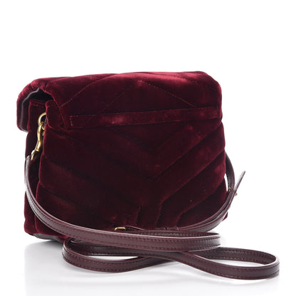 Saint Laurent Velvet Y Quilted Monogram Toy Loulou Crossbody Bag French Burgundy 3 of 14