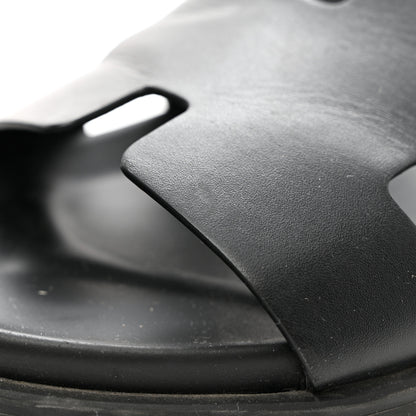 Hermes Calfskin Mens Chypre Sandals 45 Black 8 of 8