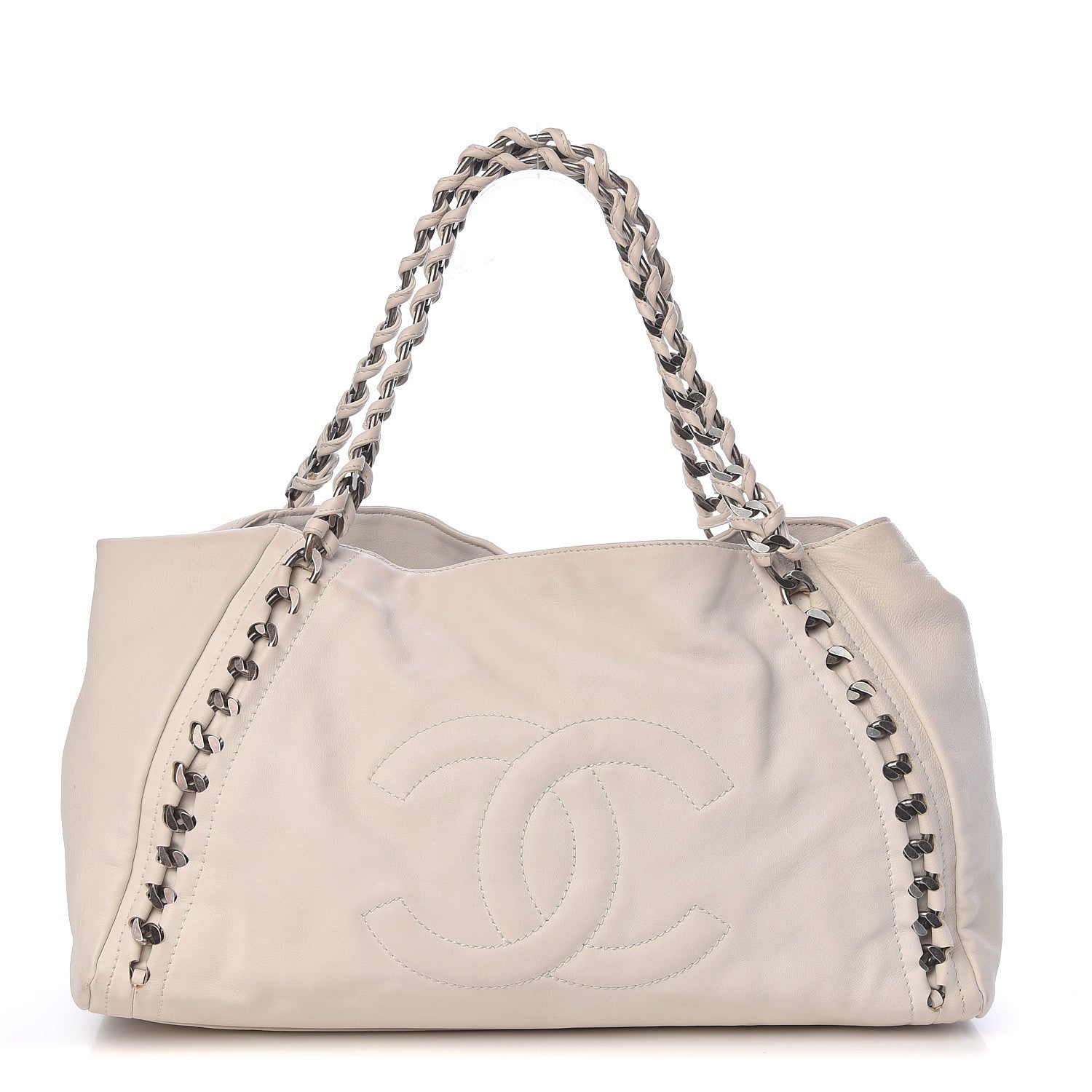 Chanel Calfskin Large East West Modern Chain Tote White 1 of 14
