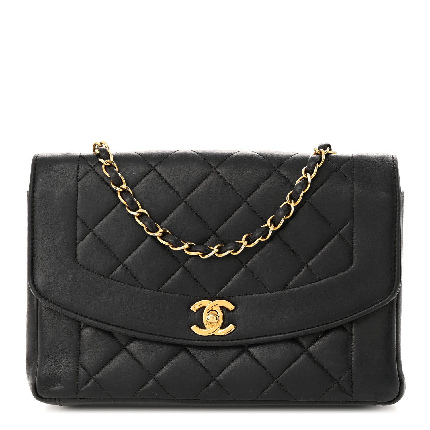 Chanel Lambskin Quilted Medium Single Flap Black 1 of 14