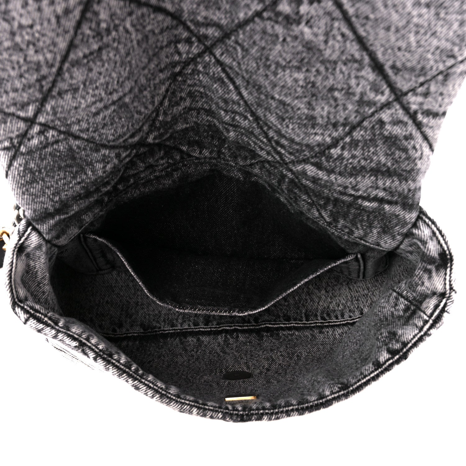 Chanel Washed Denim Quilted Medium Chanel 19 Flap Black White 6 of 12