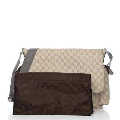 Gucci GG Plus Monogram Messenger Diaper Bag Ecru Grigio 2 of 12