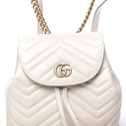 Gucci Calfskin Matelasse GG Marmont Flap Backpack White 7 of 9