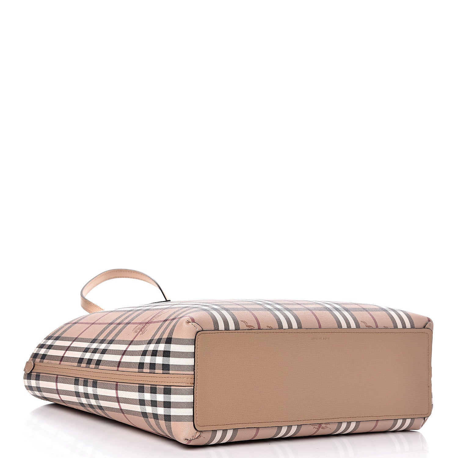 Burberry Grainy Calfskin Haymarket Check Medium Reversible Tote Camel 7 of 12