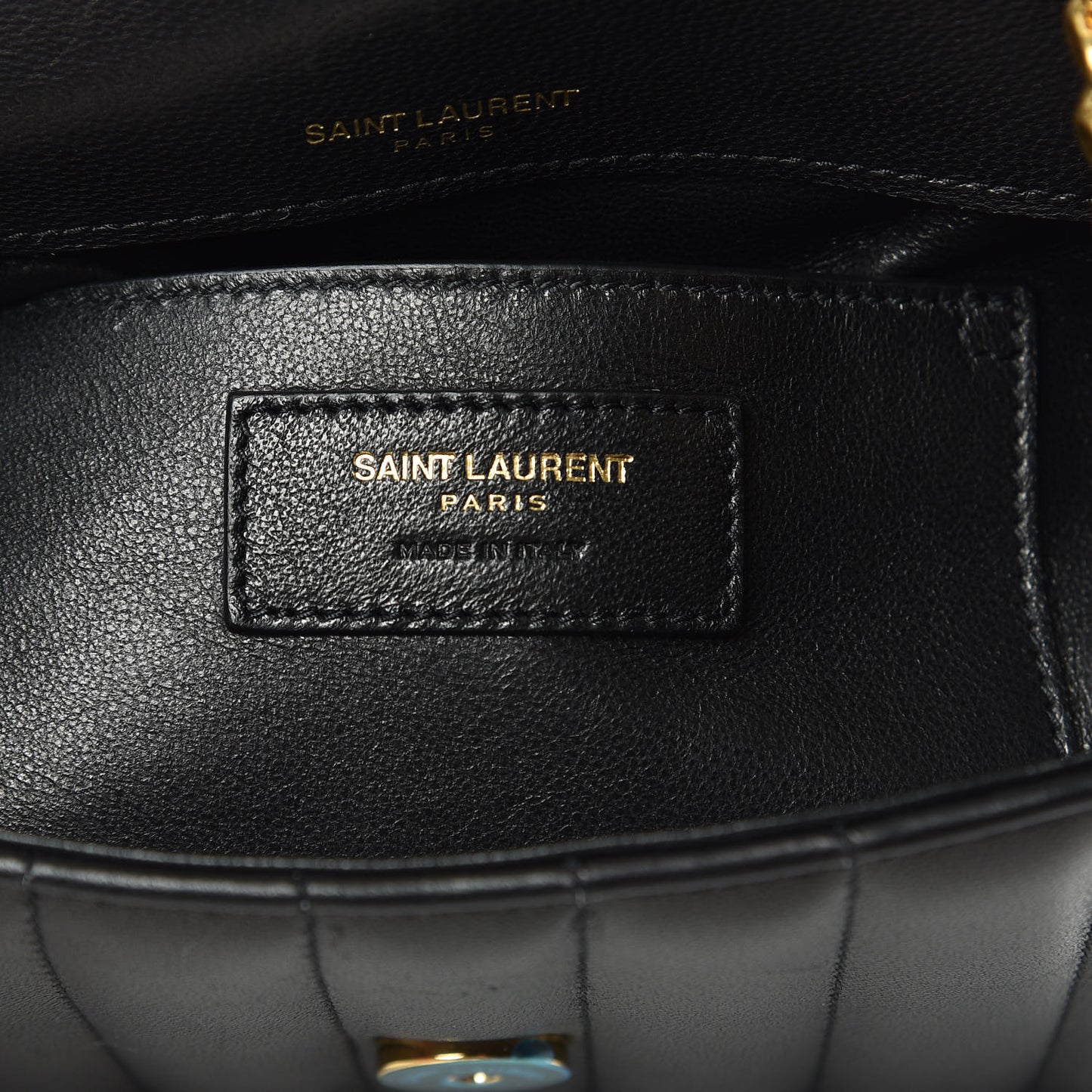 Lambskin Matelasse Monogram Small Vicky Chain Bag Black