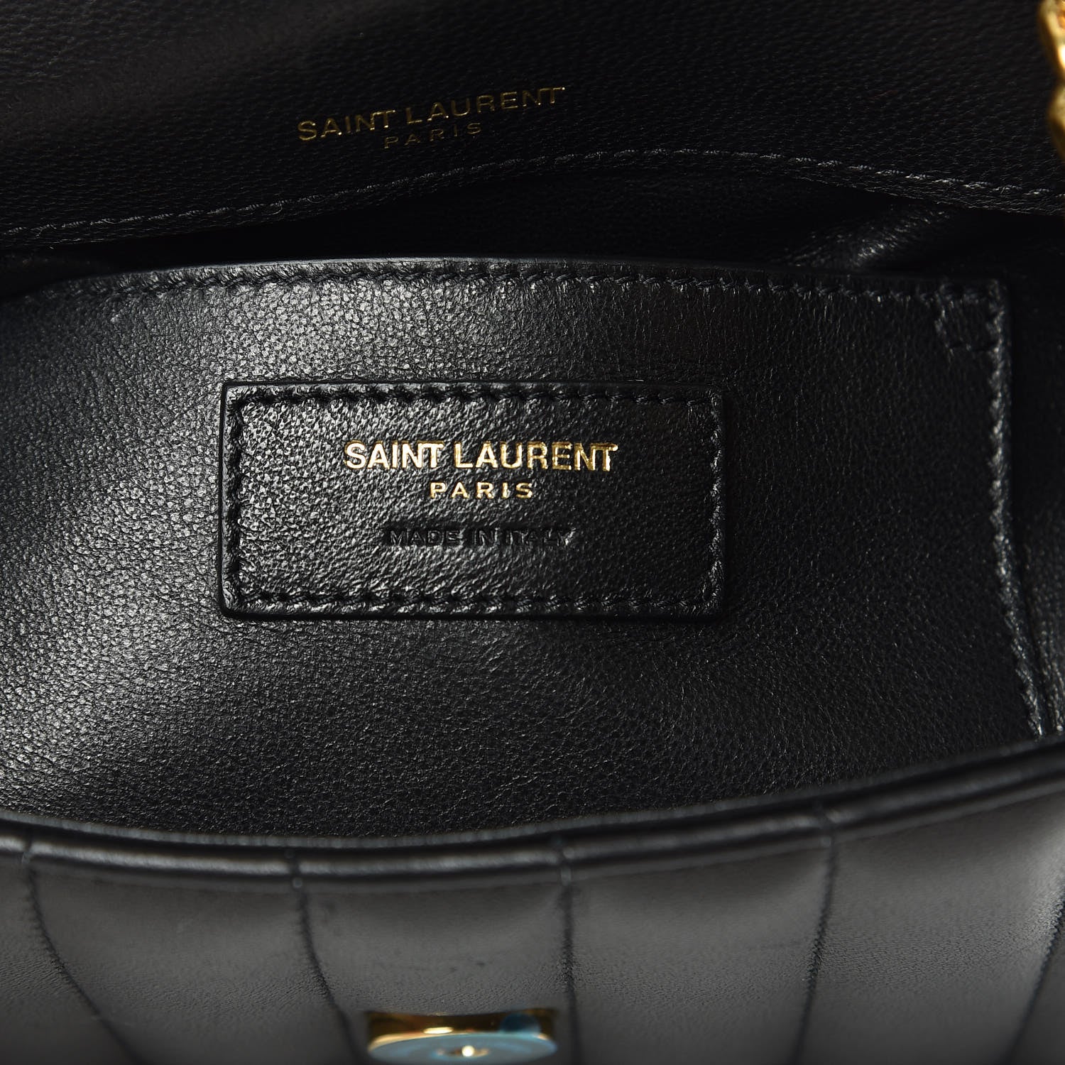 Saint Laurent Lambskin Matelasse Monogram Small Vicky Chain Bag Black 9 of 11