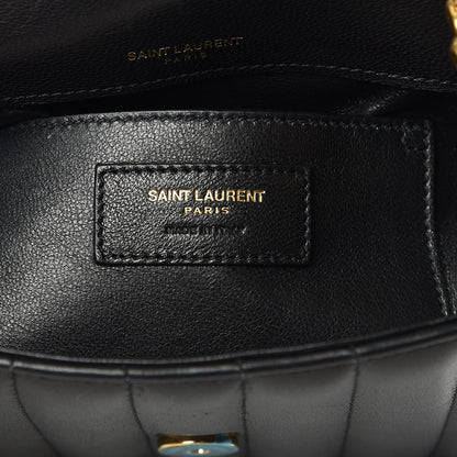 Saint Laurent Lambskin Matelasse Monogram Small Vicky Chain Bag Black 9 of 11