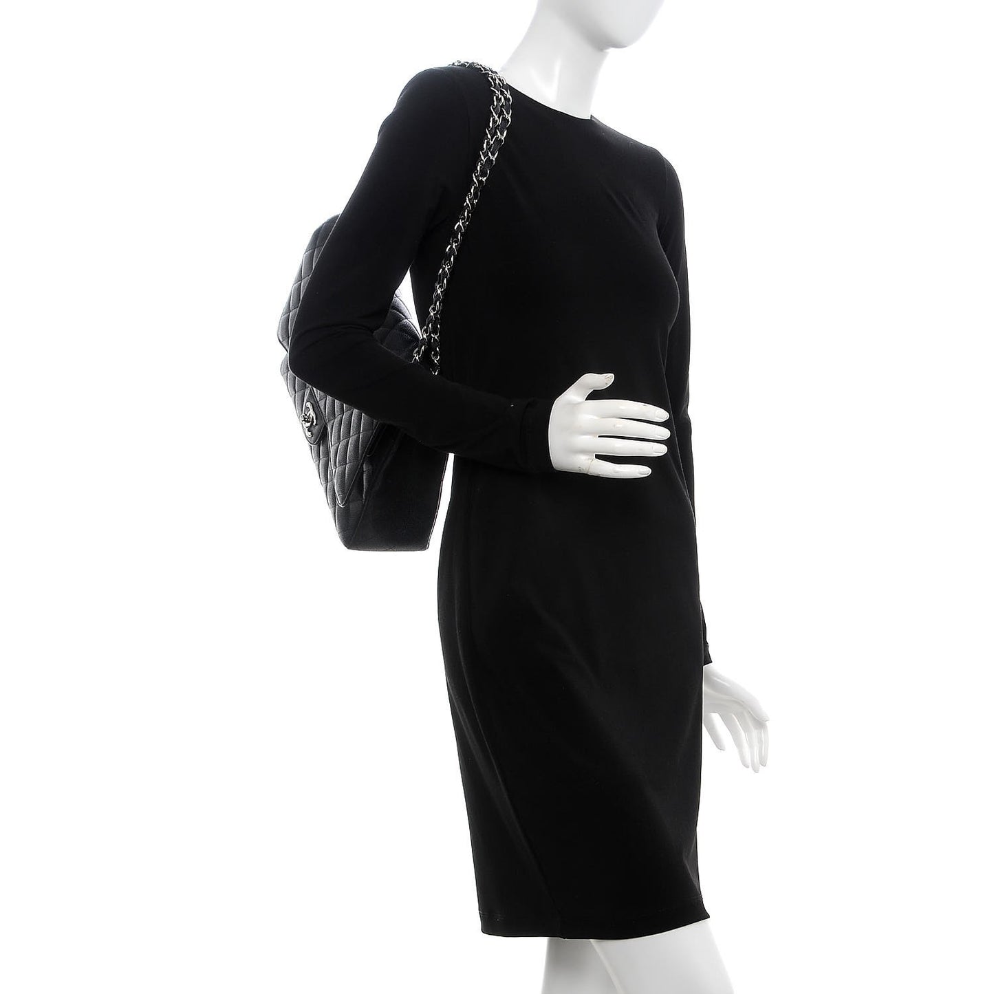 Caviar Quilted Maxi Double Flap Black