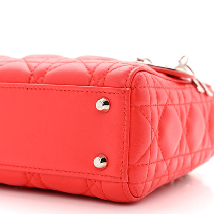Christian Dior Lambskin Cannage Mini Lady Dior Red 10 of 12