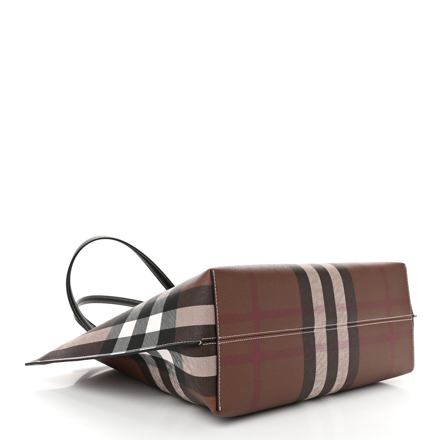E-Canvas Check Medium Soft TB Tote Dark Birch Brown