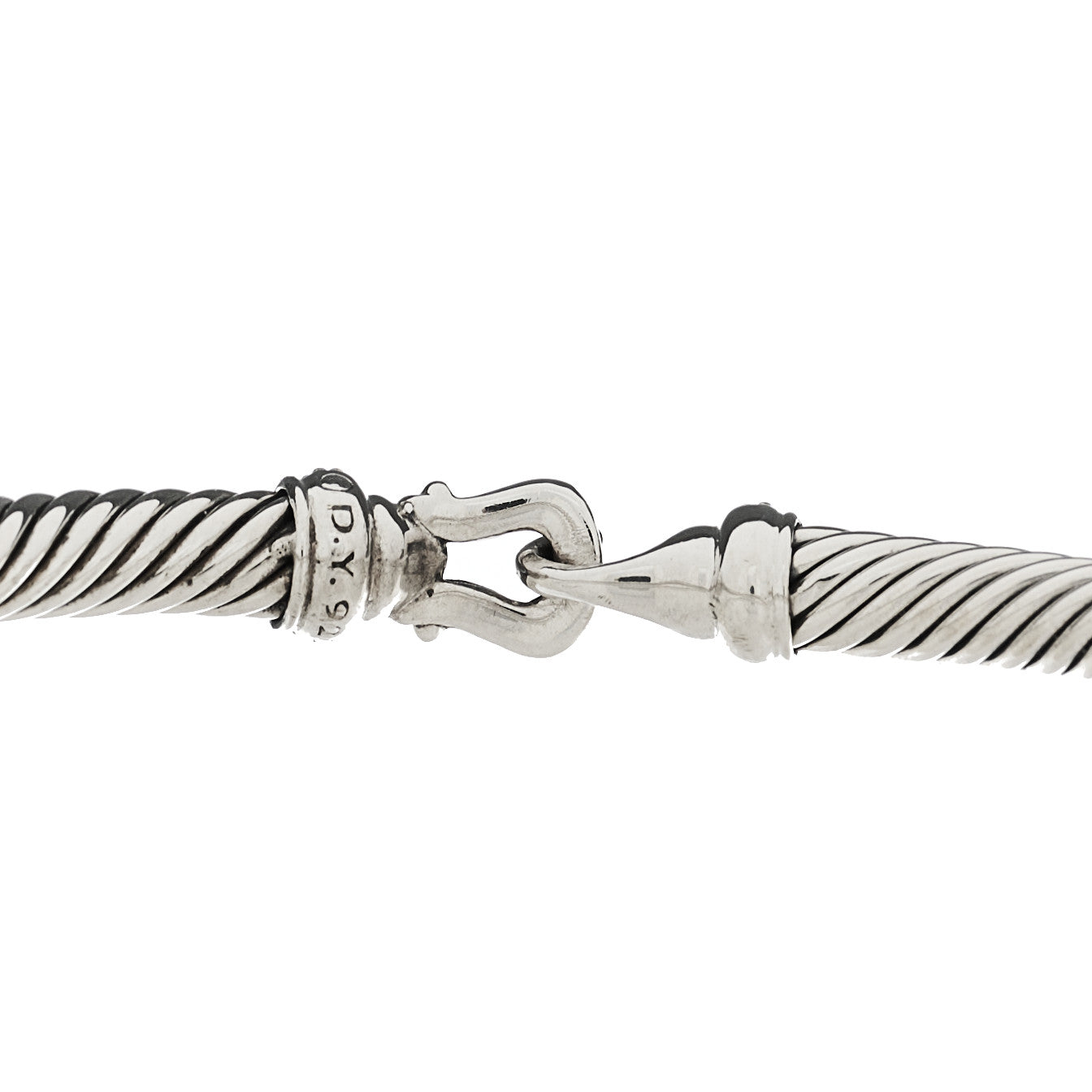 Sterling Silver Diamond 5mm Cable Buckle Bracelet