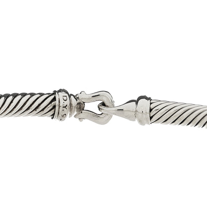 David Yurman Sterling Silver Diamond 5mm Cable Buckle Bracelet 3 of 3