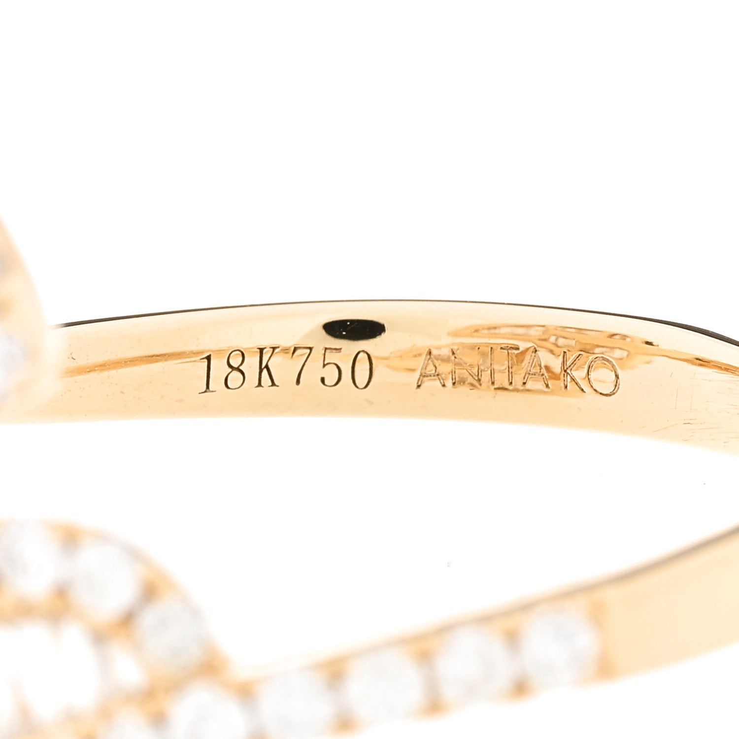 Anita Ko 18K Yellow Gold Diamond Medium Palm Leaf Ring 54 6.75 4 of 4