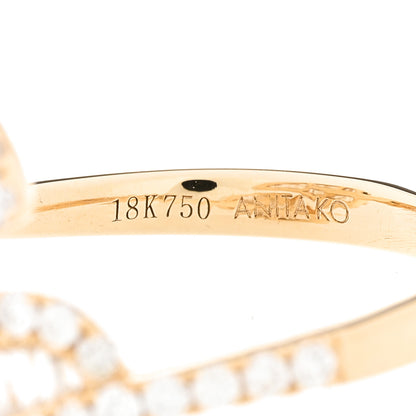 Anita Ko 18K Yellow Gold Diamond Medium Palm Leaf Ring 54 6.75 4 of 4
