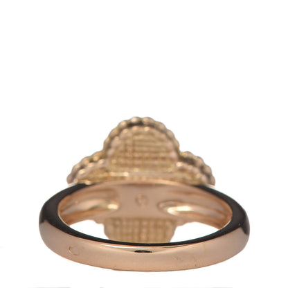 Van Cleef & Arpels 18K Yellow Gold Diamond Mother of Pearl Vintage Alhambra Ring 50 5.25 3 of 6