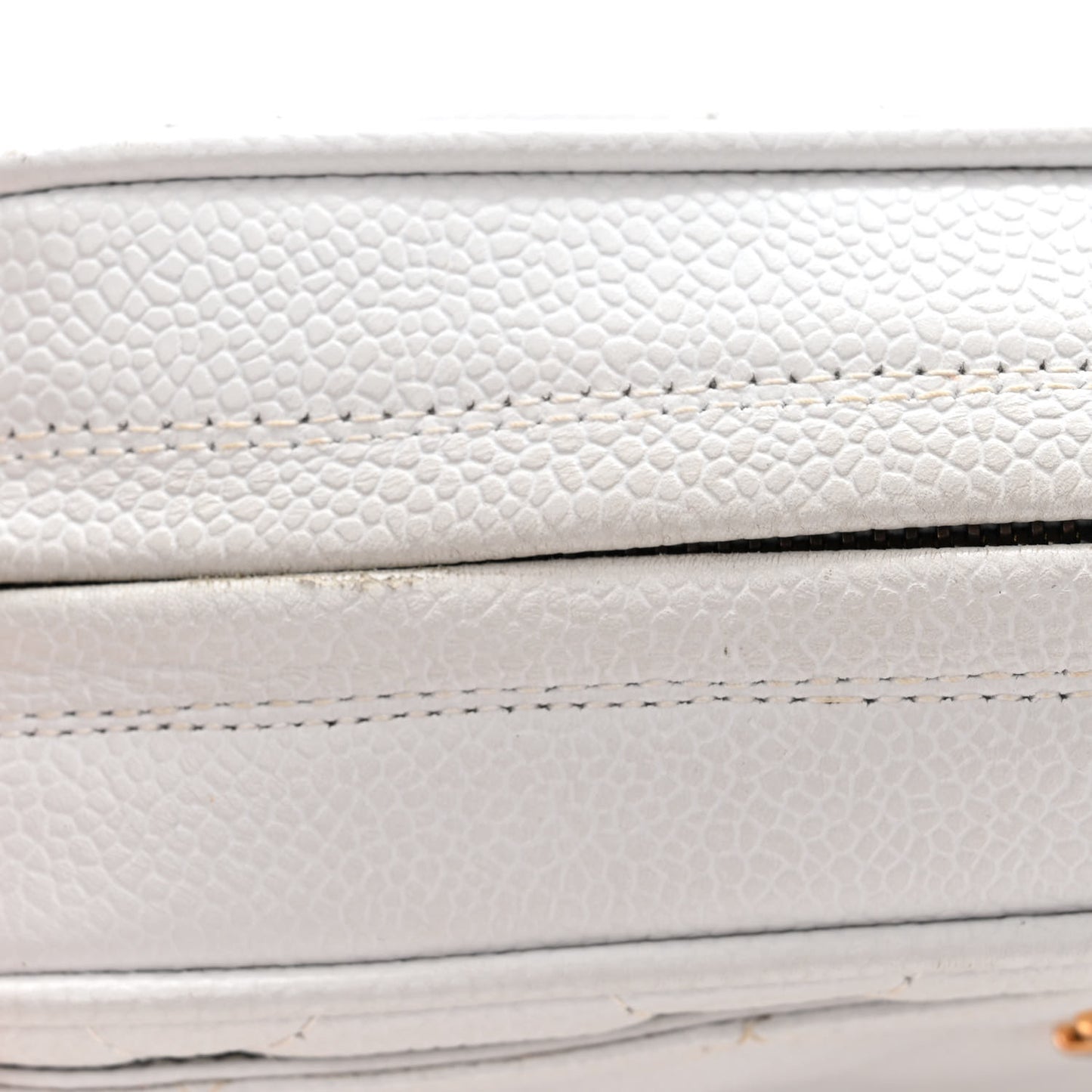 Caviar Quilted Camera Case White