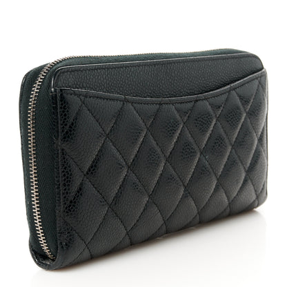 Chanel Caviar Quilted Large Gusset Zip Around Wallet Black 3 of 10
