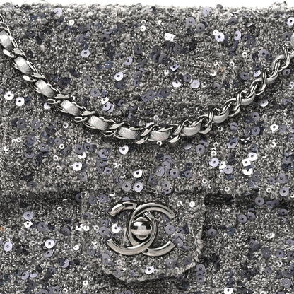 Chanel Tweed Sequin Mini Rectangular Flap Grey 8 of 10