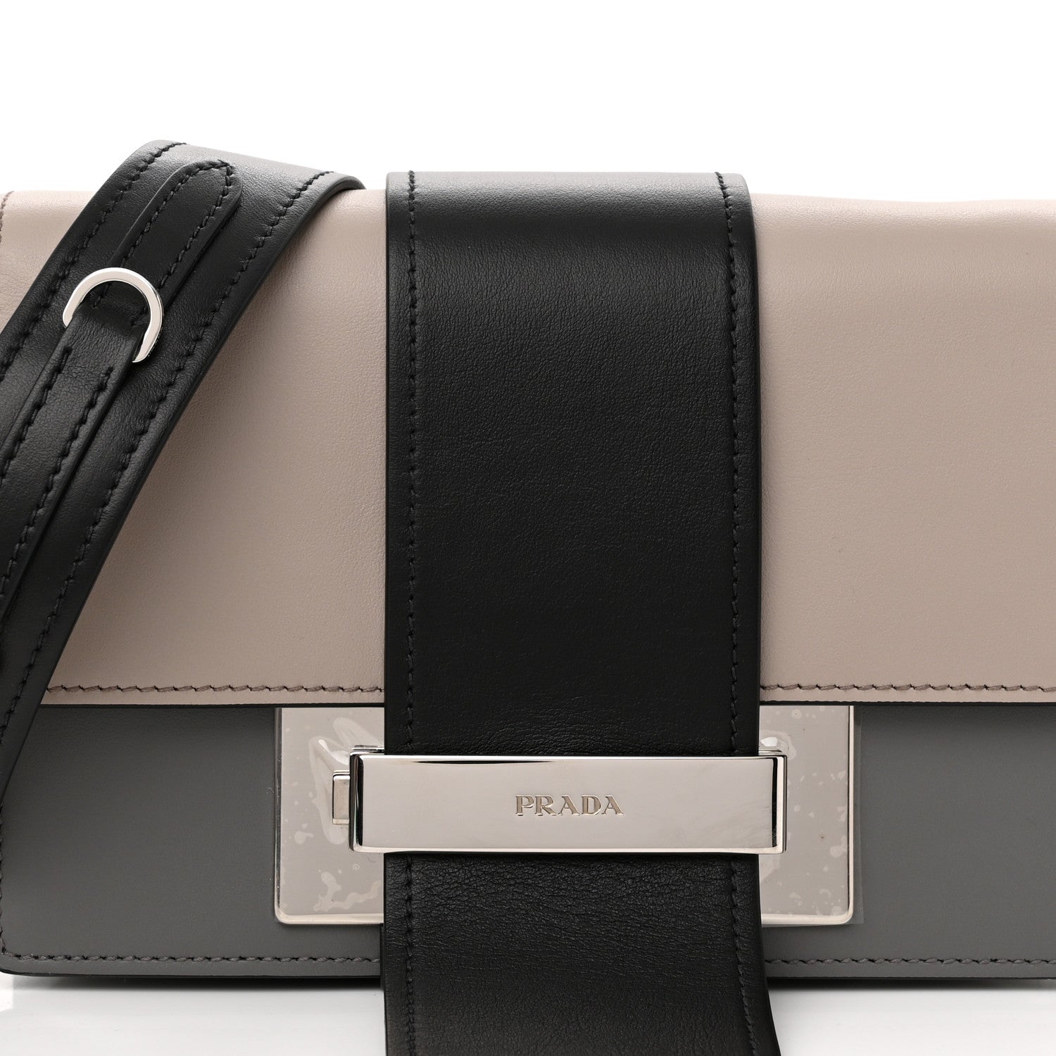 Prada City Calf Ribbon Bag Black Pomice 6 of 8