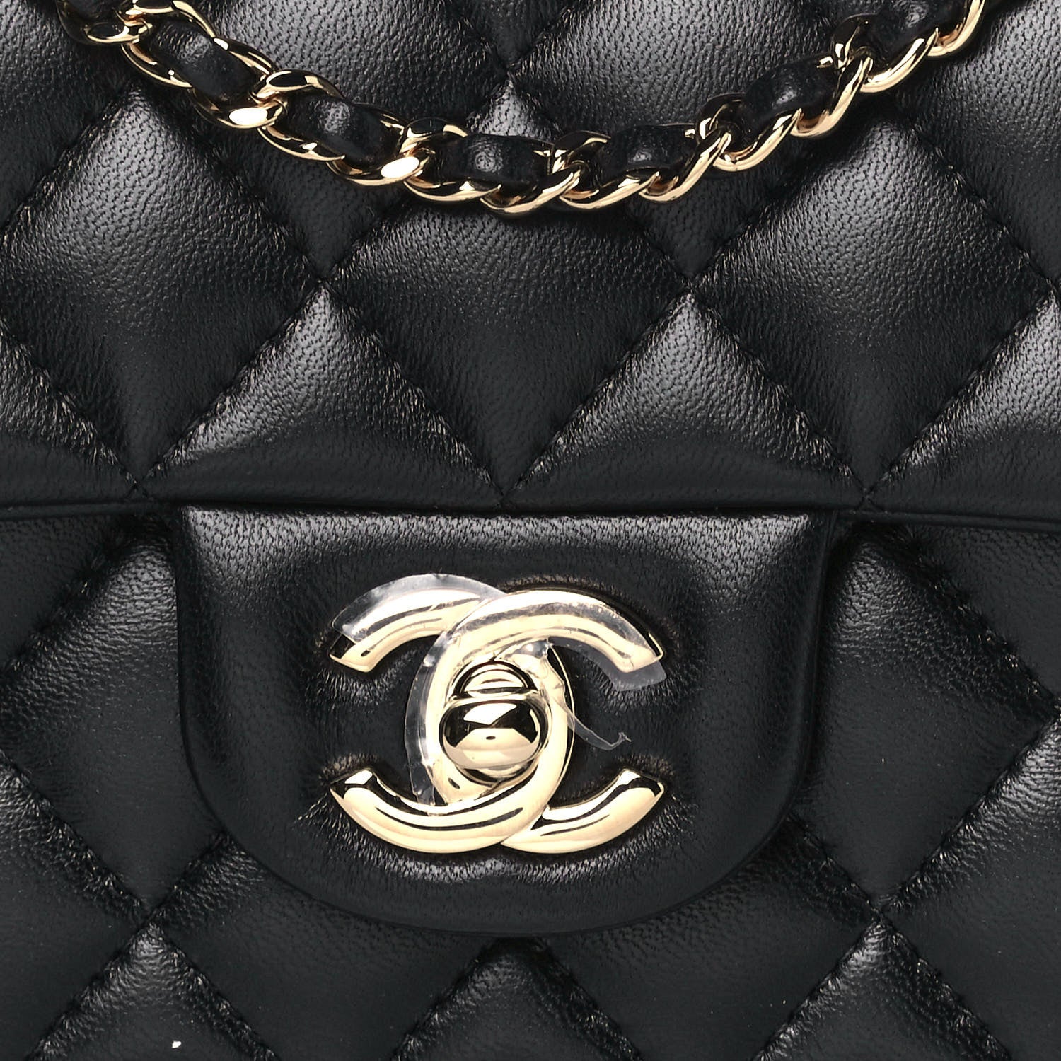 Chanel Lambskin Quilted Mini Top Handle Rectangular Flap Black 8 of 15