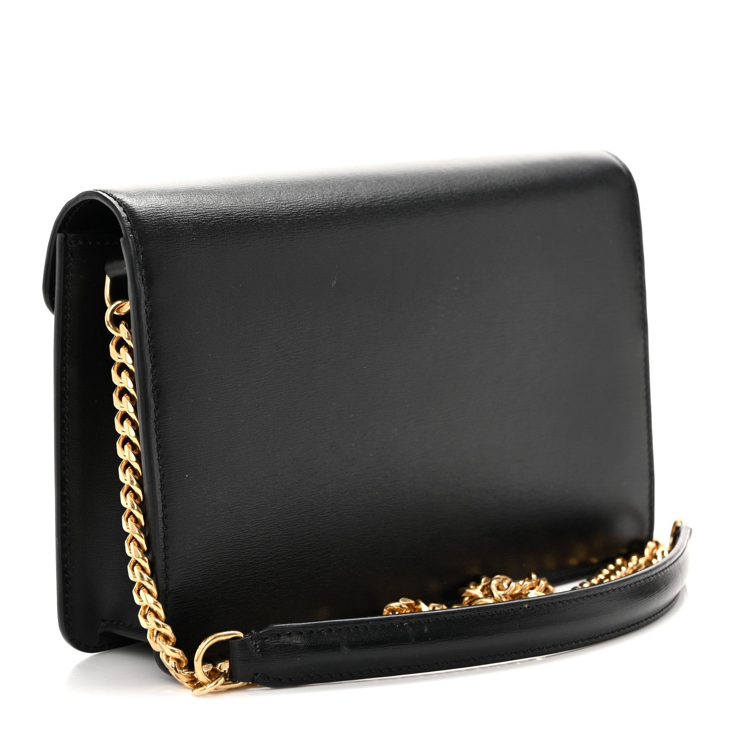Celine Shiny Calfskin Triomphe Margo Wallet on Chain Black 3 of 10