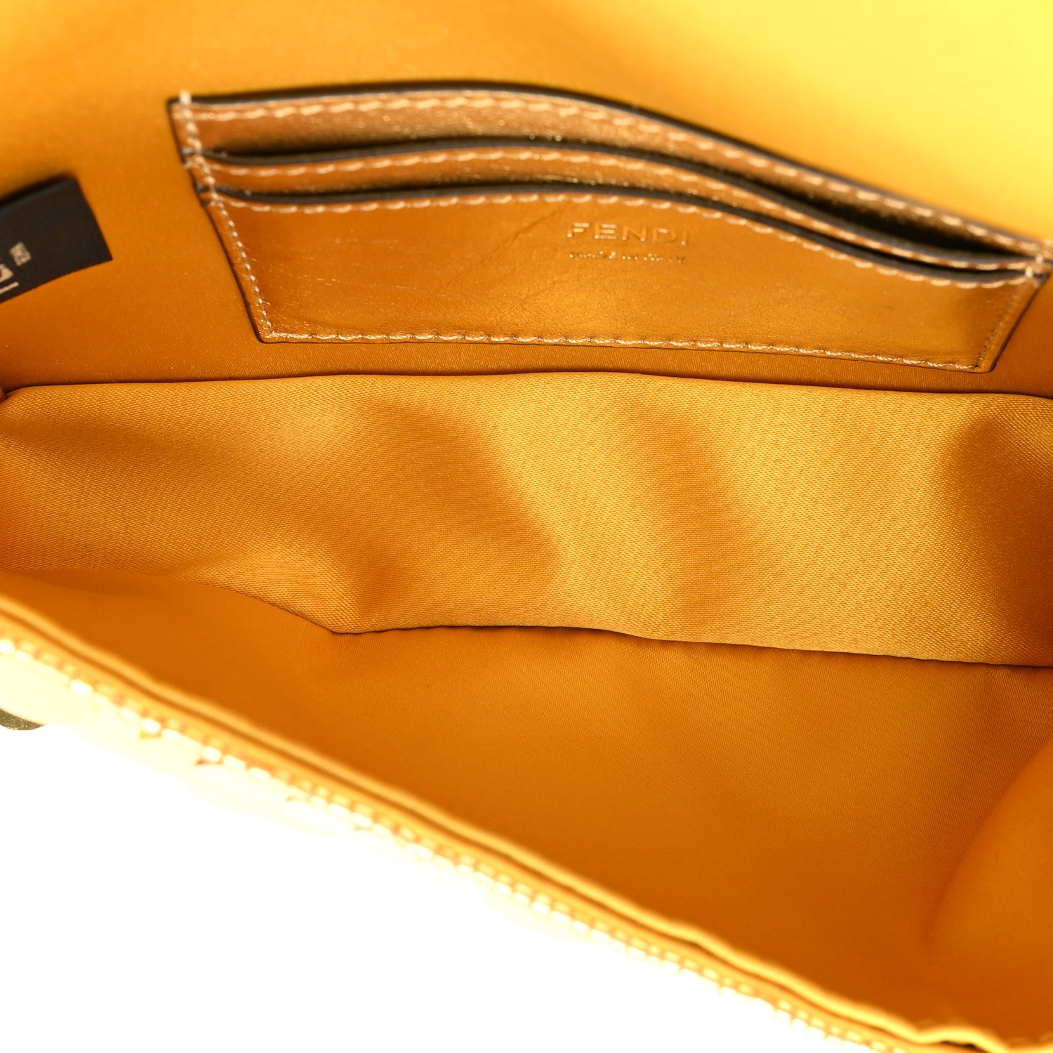 Fendi Satin Sequin Mini Baguette 1997 Gold 5 of 10