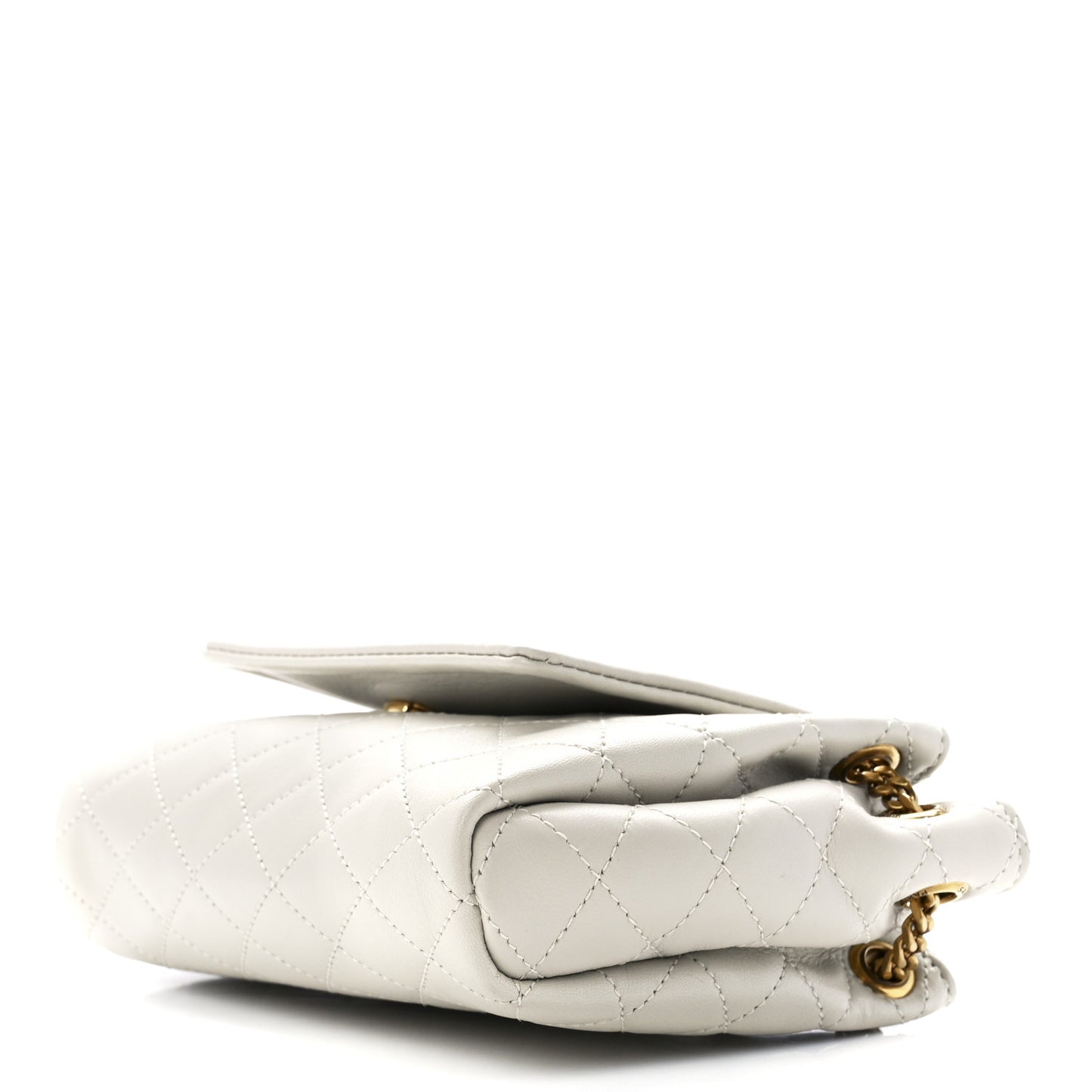 Lambskin Quilted Monogram Mini Nolita Blanc Vintage