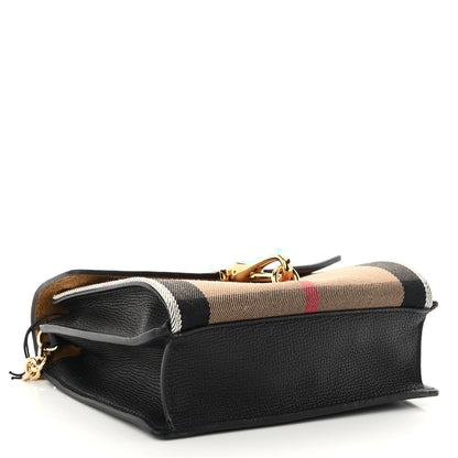Burberry Derby Calfskin House Check Baby Macken Crossbody Bag Black 4 of 9