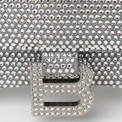 Balenciaga Strass Suede Hourglass Top Handle Bag XS Smoke Grey Crystal 14 of 14
