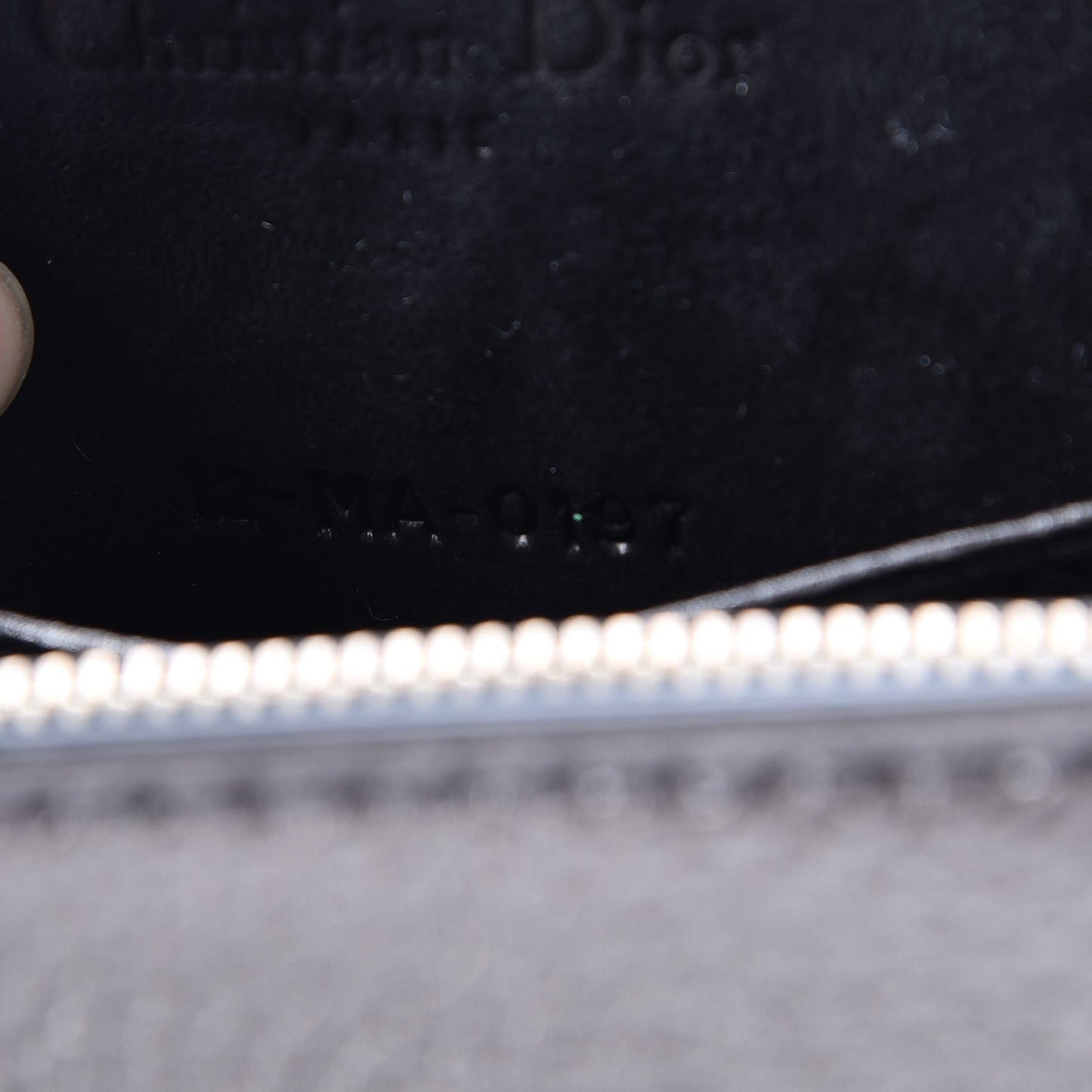 Metallic Grained Calfskin J'adior Clutch Gunmetal