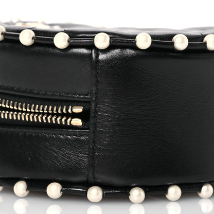 Chanel Calfskin Quilted Pearl Round Clutch With Chain Black 9 of 10