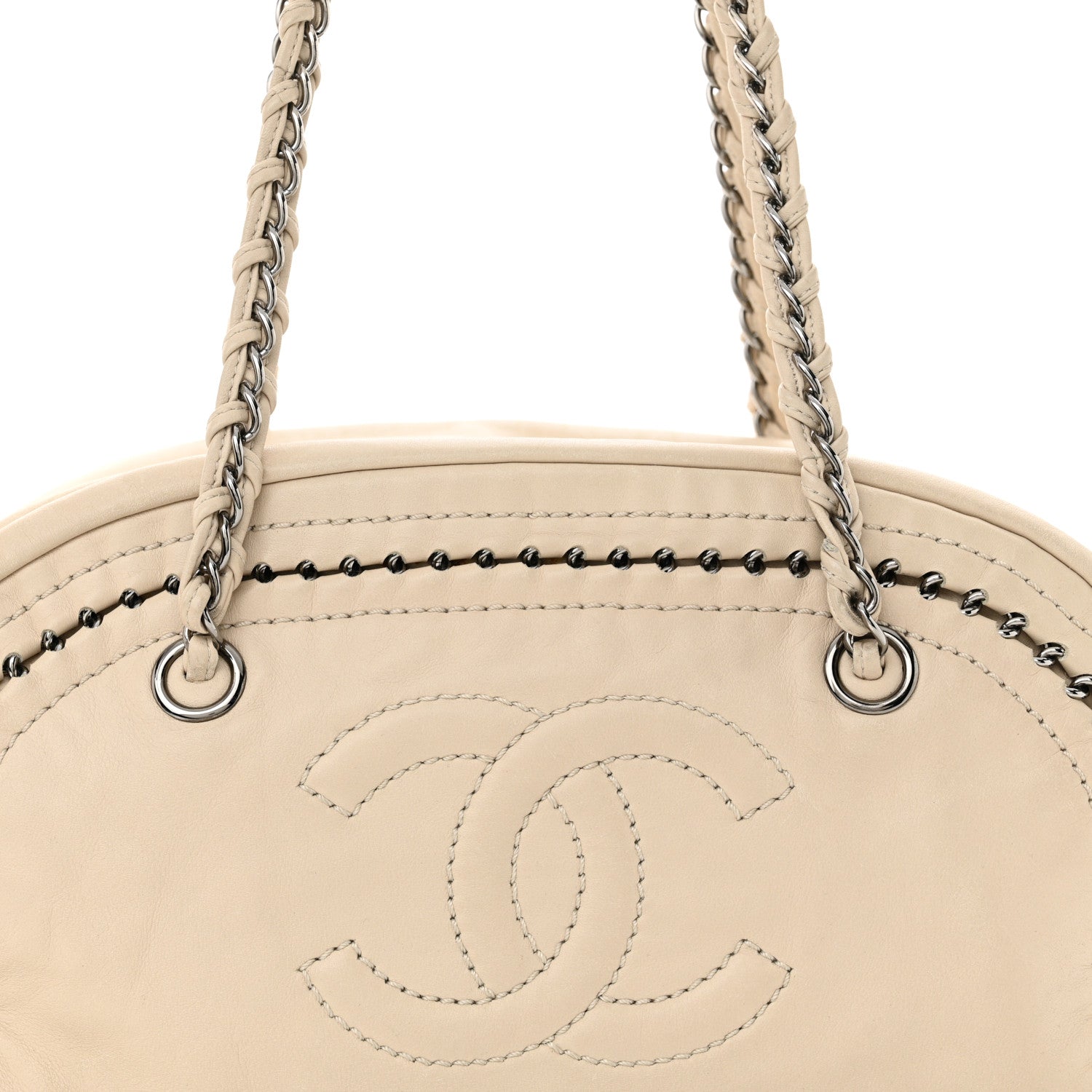 Chanel Smooth Calfskin Medium Luxe Ligne Bowler Light Beige 8 of 14