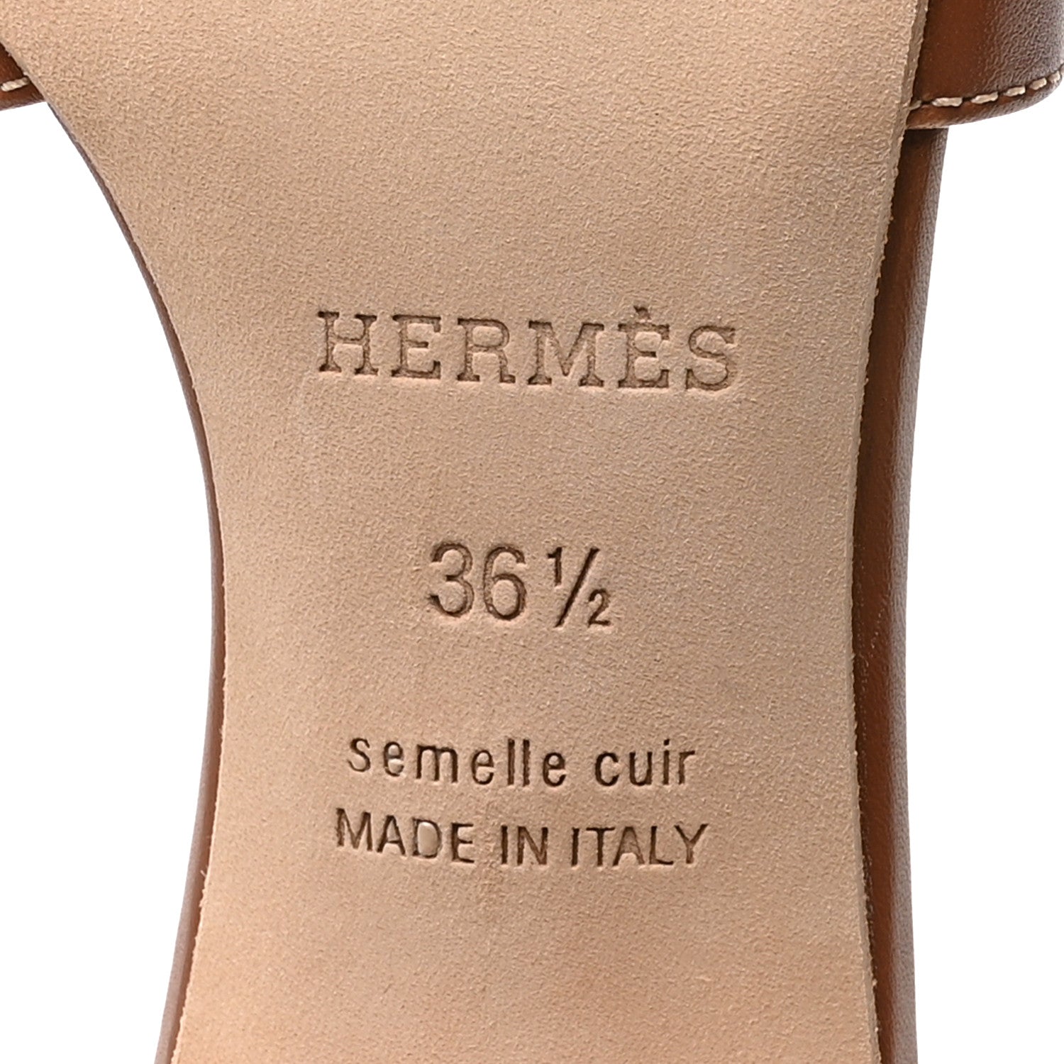 Hermes Calfskin Oasis Sandals 36.5 Gold 7 of 9