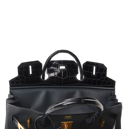 Hermes Togo Shiny Niloticus Crocodile Birkin Touch 30 Vert Rousseau 12 of 36