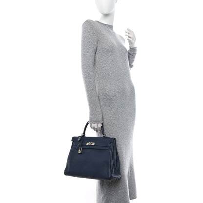 Hermes Togo Kelly Retourne 35 Bleu Indigo 2 of 16