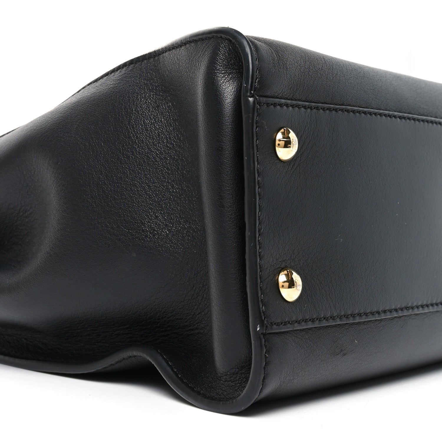 Fendi Calfskin Velvet Fun Fair Medium Peekaboo Iconic Satchel Night Blue Multicolor 9 of 10
