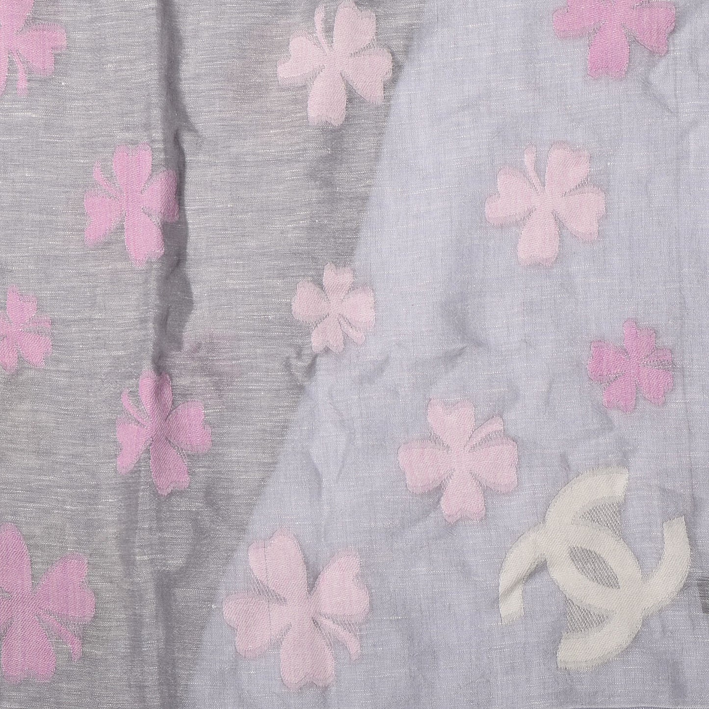 Linen Cotton Wool CC Clover Scarf Grey