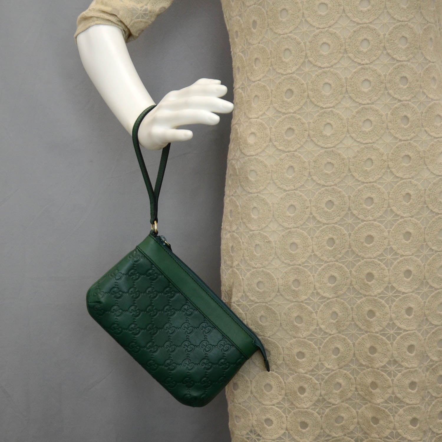 Gucci Guccissima Wristlet Green 2 of 10