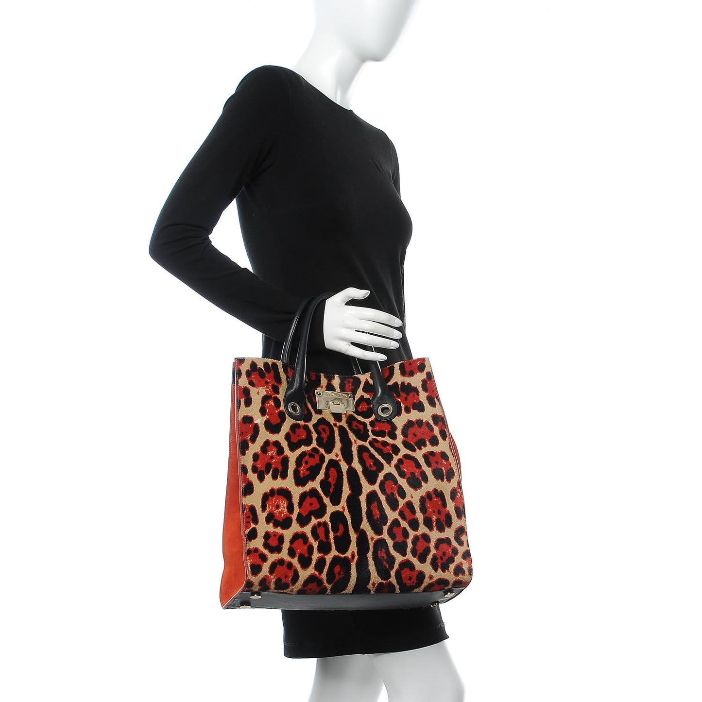 Calf Hair Leopard Rosabel Satchel Red