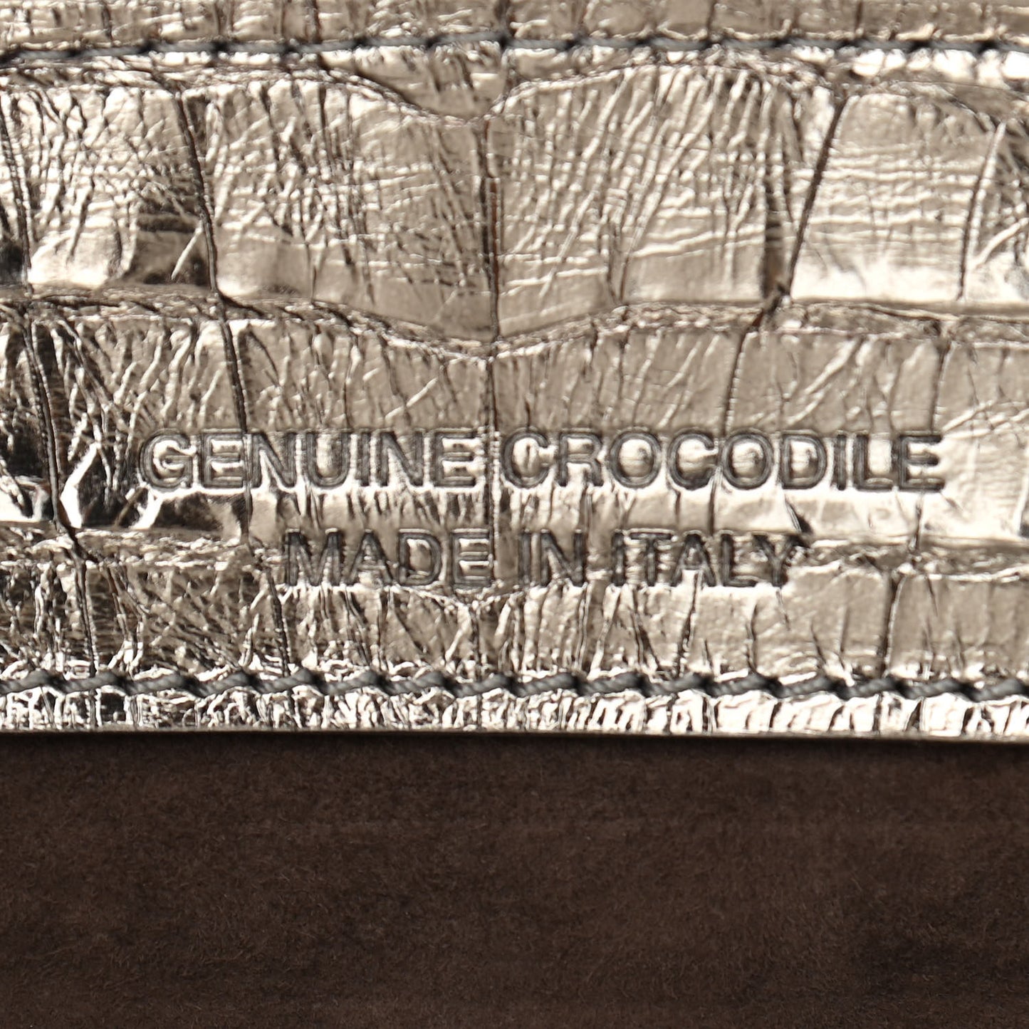 Metallic Crocodile Mini Cristie Satchel Anthracite