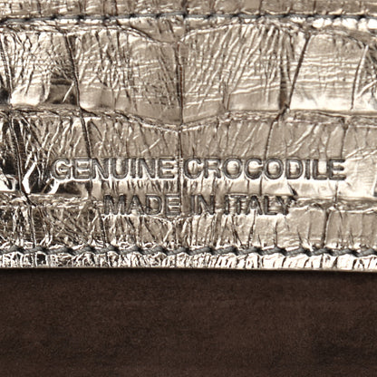 Nancy Gonzalez Metallic Crocodile Mini Cristie Satchel Anthracite 9 of 13